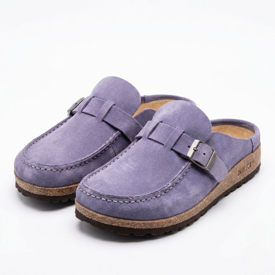 Arch Support Clogs – Ergonomic Cork Sole Suede Leather Mules