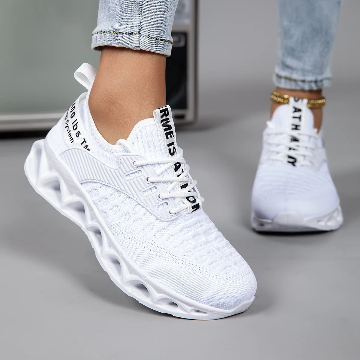 Blade Sole Orthopedic Sneakers – Hollow-Carved Shock Absorption Fly-Knit Trainers