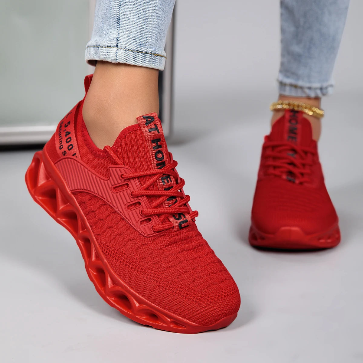 Blade Sole Orthopedic Sneakers – Hollow-Carved Shock Absorption Fly-Knit Trainers