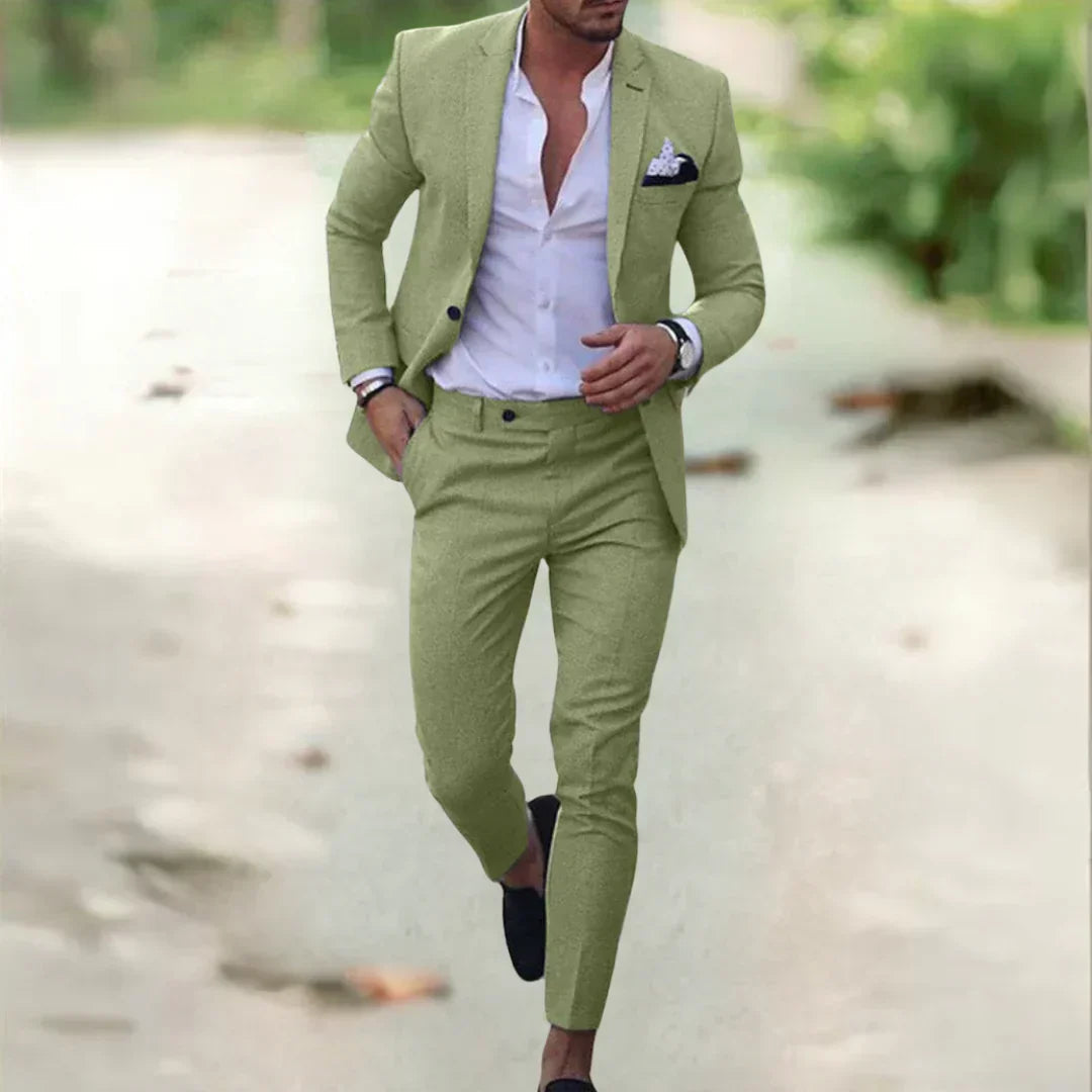 Elegant Lightweight Slim Fit Linen Suit for Men - Perfect Wedding Attire