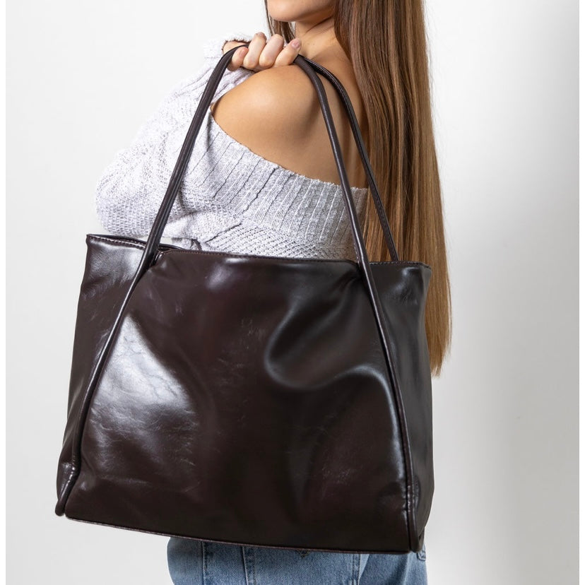 Large Soft Tote Shoulder Bag with Double Straps for Everyday Use
