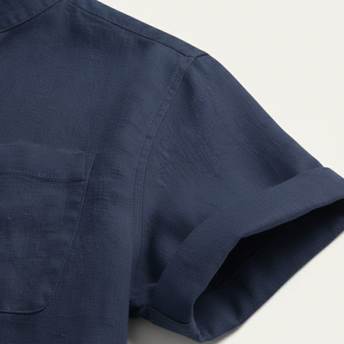 Lightweight Casual Summer Linen Shirt for Men - Relaxed Fit with Henley Button Neckline 3
