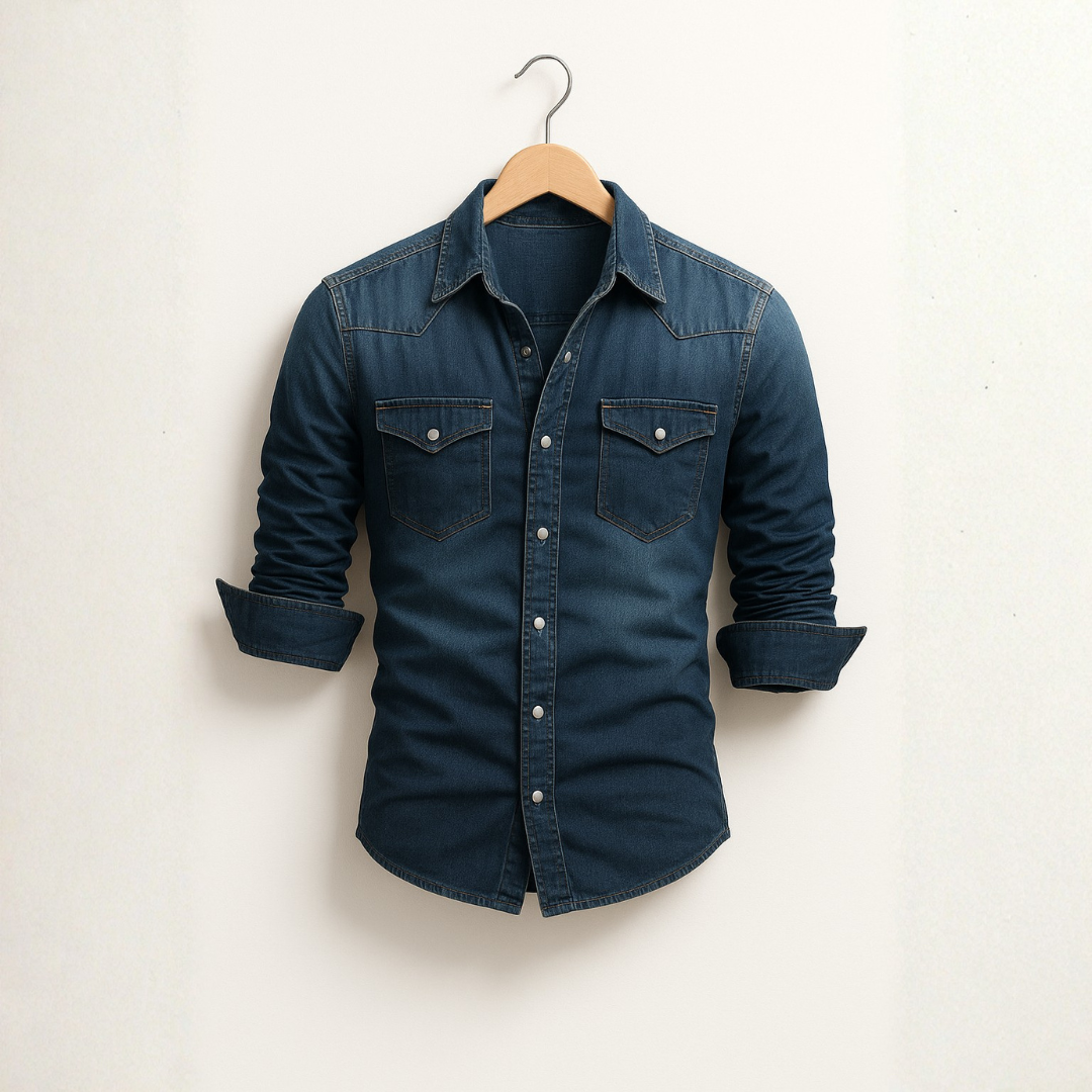 Men’s Casual Denim Shirt with Timeless Style and Comfortable Fit