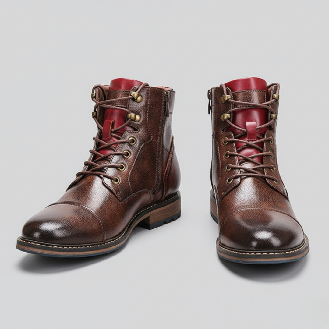 Men’s Lace Up Ankle Boots with Side Zip