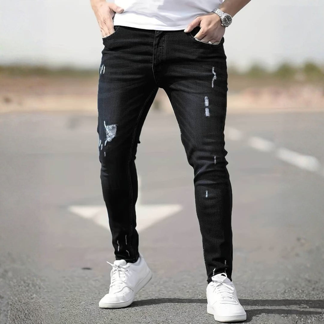 Men’s Ripped Skinny Jeans with Stylish Stretch Fit and Urban Edge