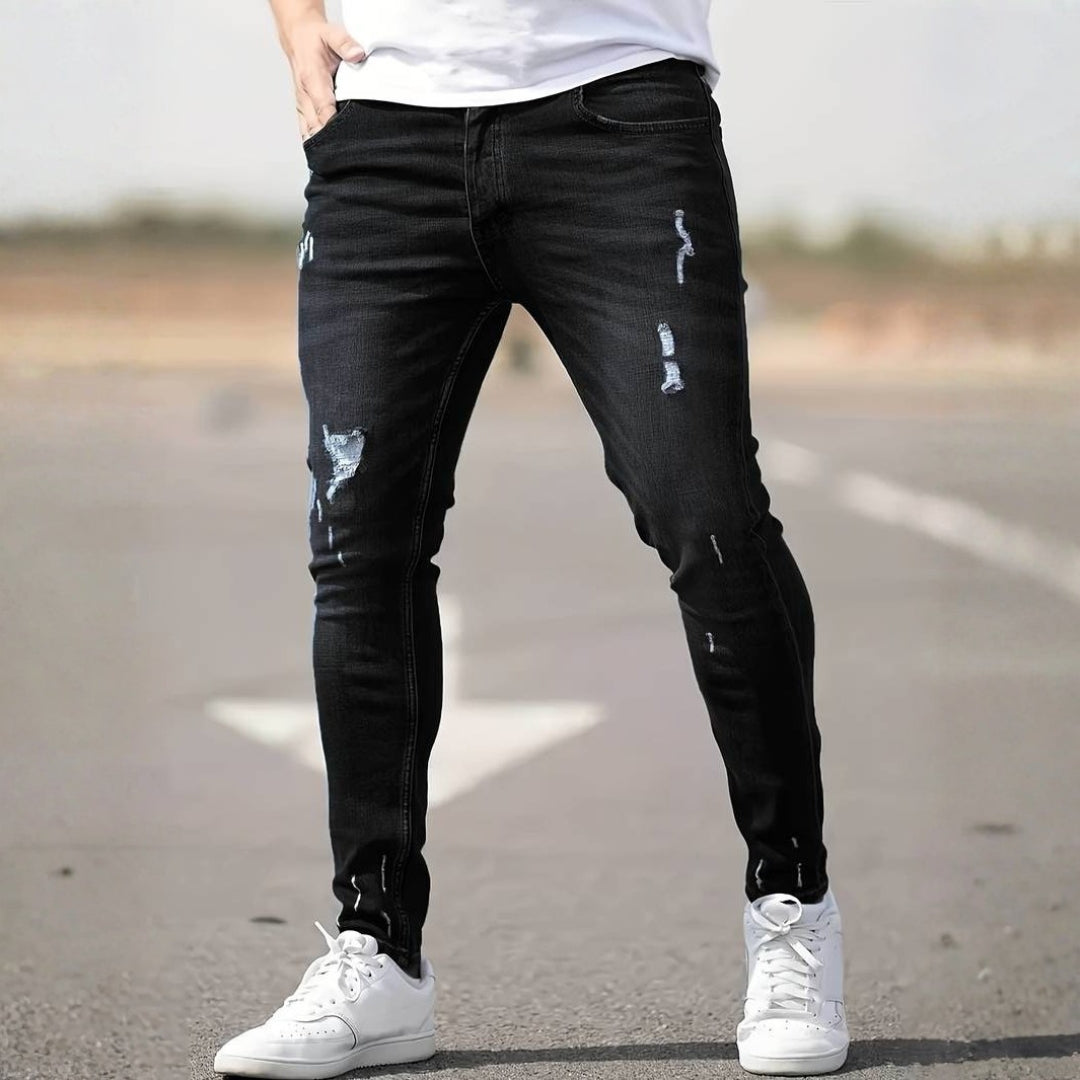 Men’s Ripped Skinny Jeans with Stylish Stretch Fit and Urban Edge