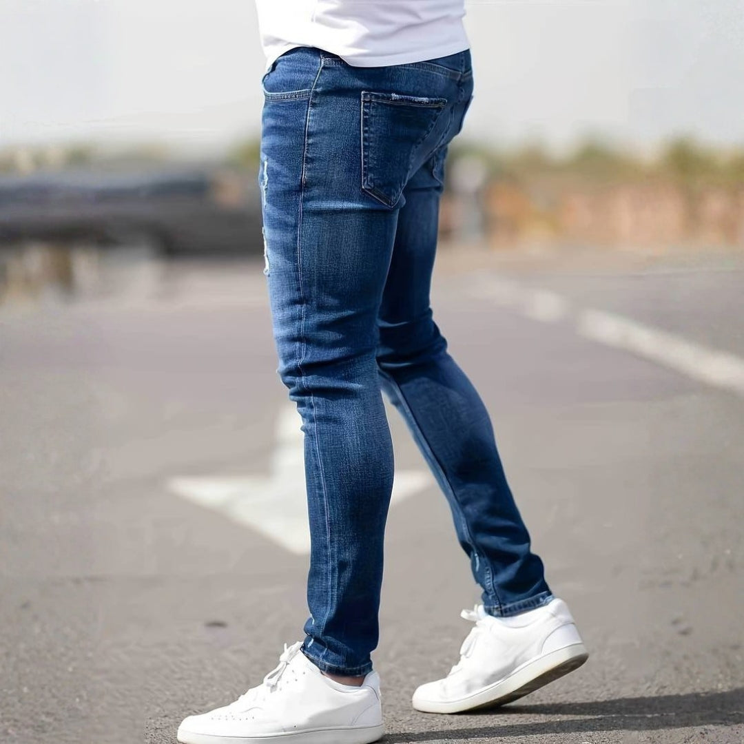 Men’s Ripped Skinny Jeans with Stylish Stretch Fit and Urban Edge