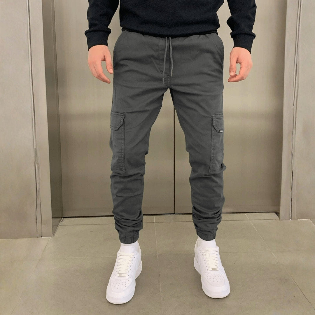 Men’s Slim Fit Cargo Joggers with Adjustable Waist and Tapered Cuffs