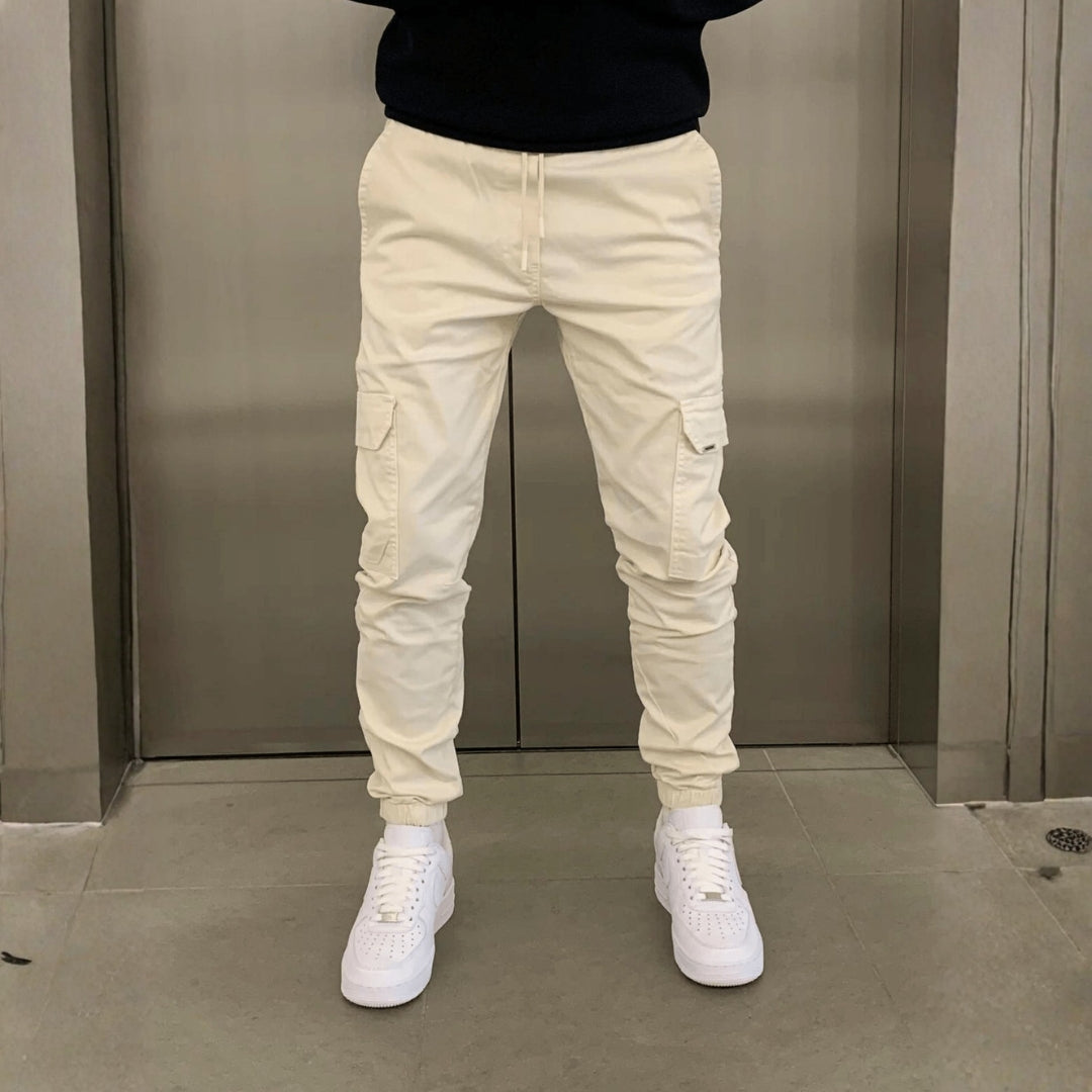 Men’s Slim Fit Cargo Joggers with Adjustable Waist and Tapered Cuffs