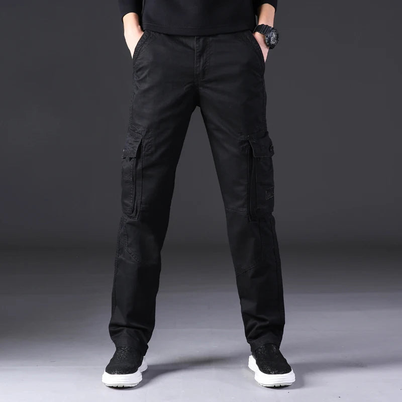 Men’s Straight Fit Cargo Pants with Multi Pocket Design