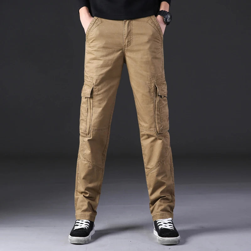 Men’s Straight Fit Cargo Pants with Multi Pocket Design
