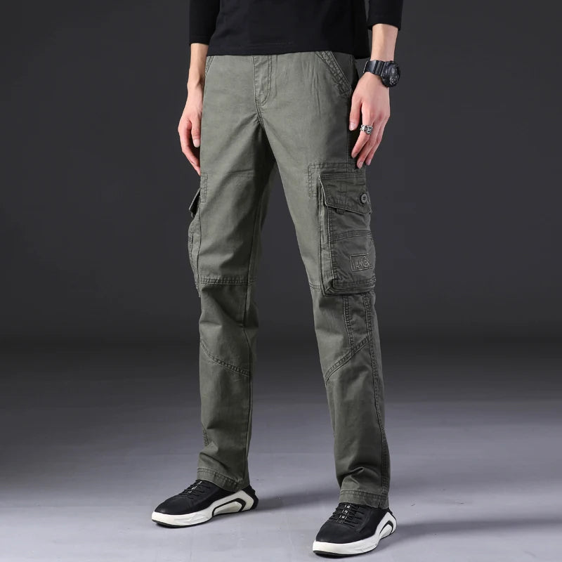 Men’s Straight Fit Cargo Pants with Multi Pocket Design