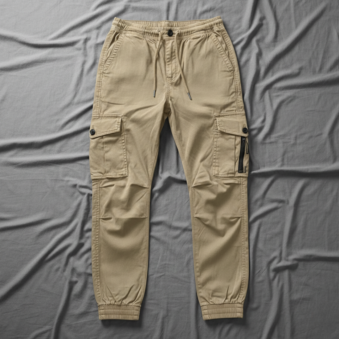 Men’s Stretch Utility Cargo Pants with Tapered Fit