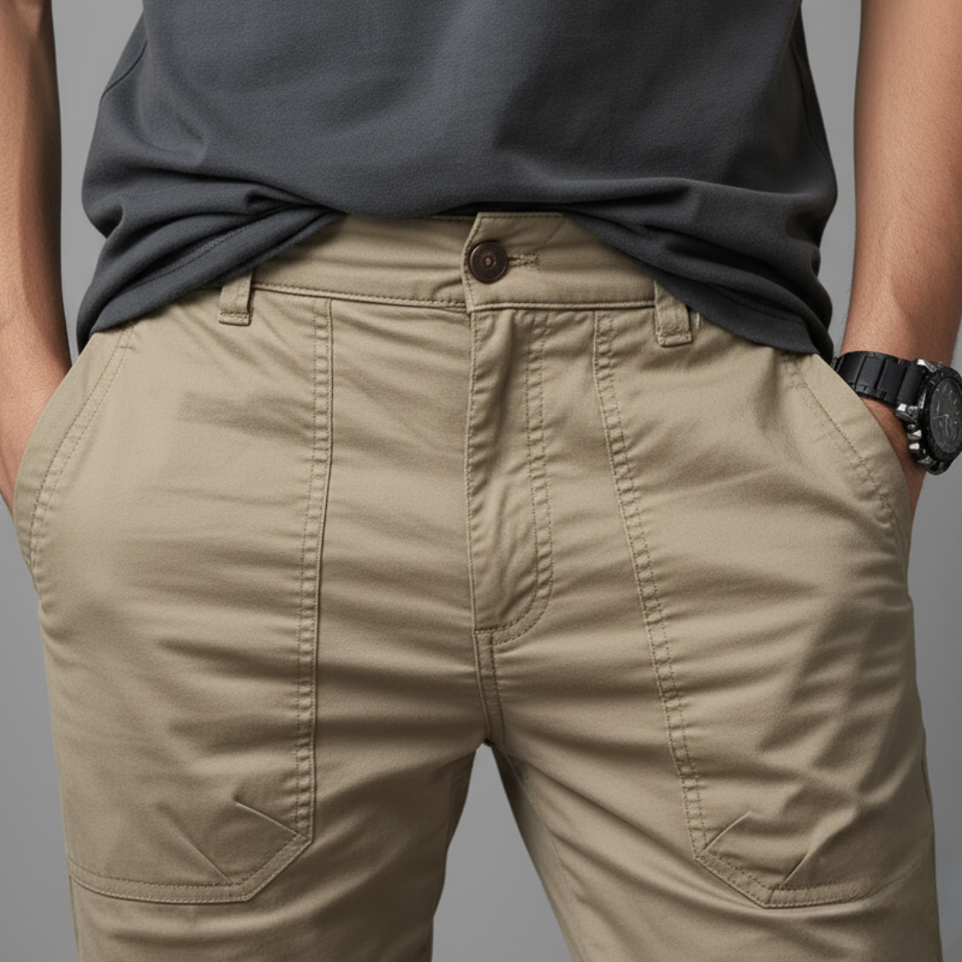 Men’s Stretch Utility Cargo Pants with Tapered Fit