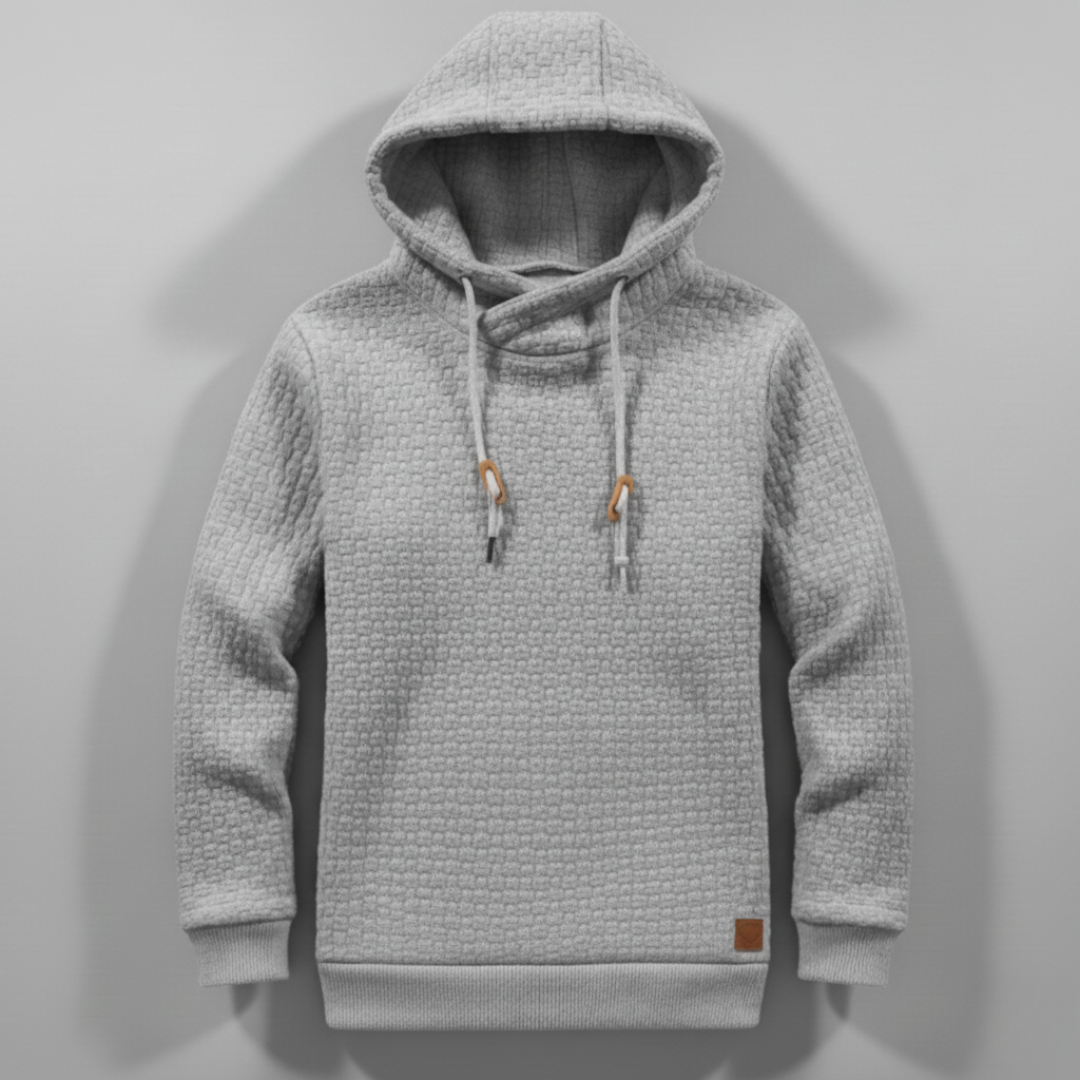 Men’s Textured Knit Hoodie Sweater