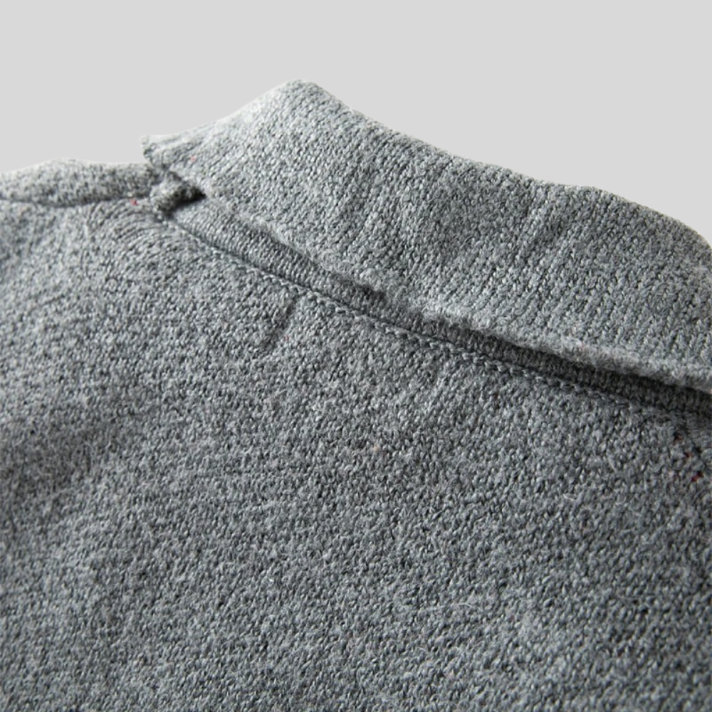 Men’s Vintage Jacquard Knit Cardigan with Button Closure