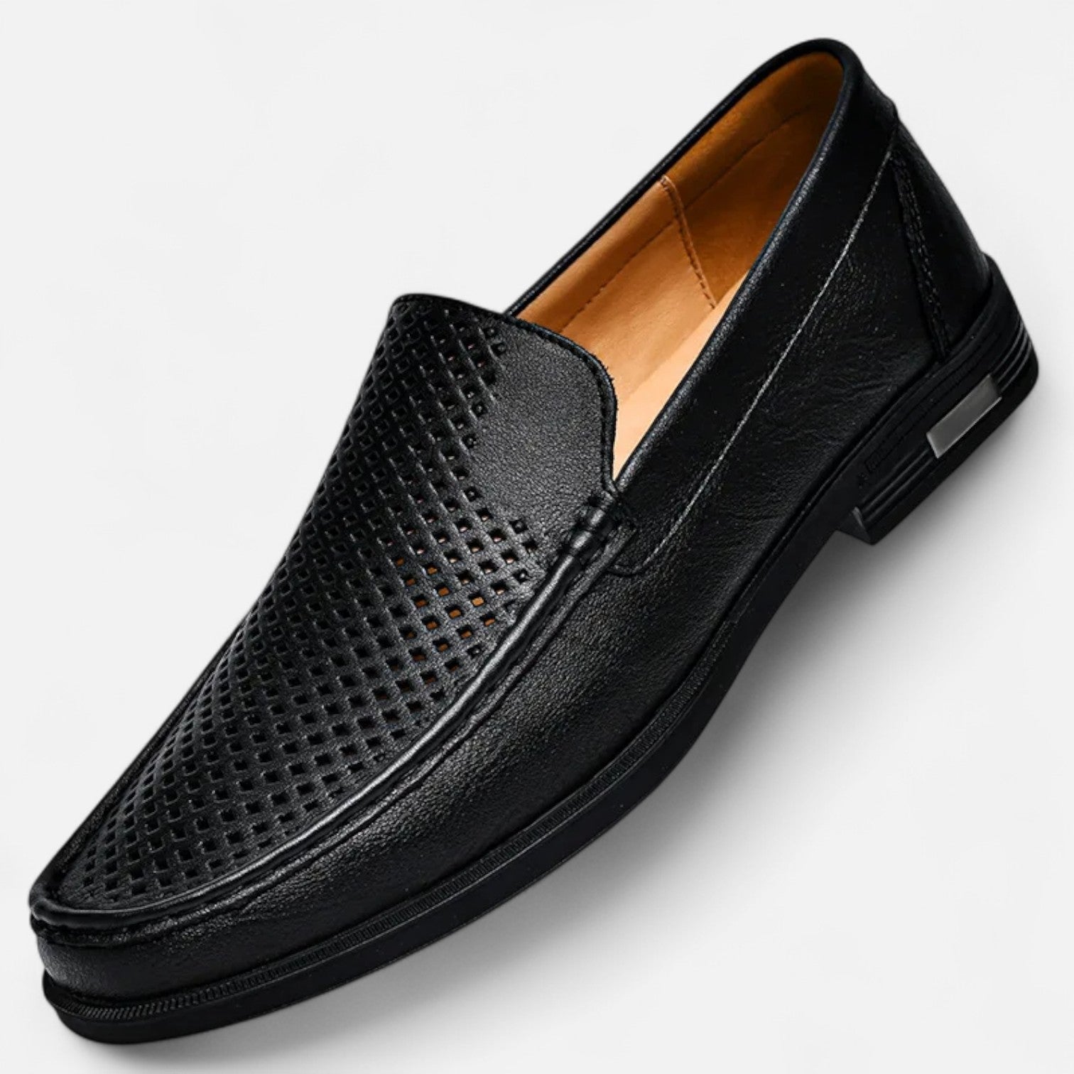 Men's Brown Leather Penny Loafers – Comfortable Slip-On Shoes for Formal Events 1