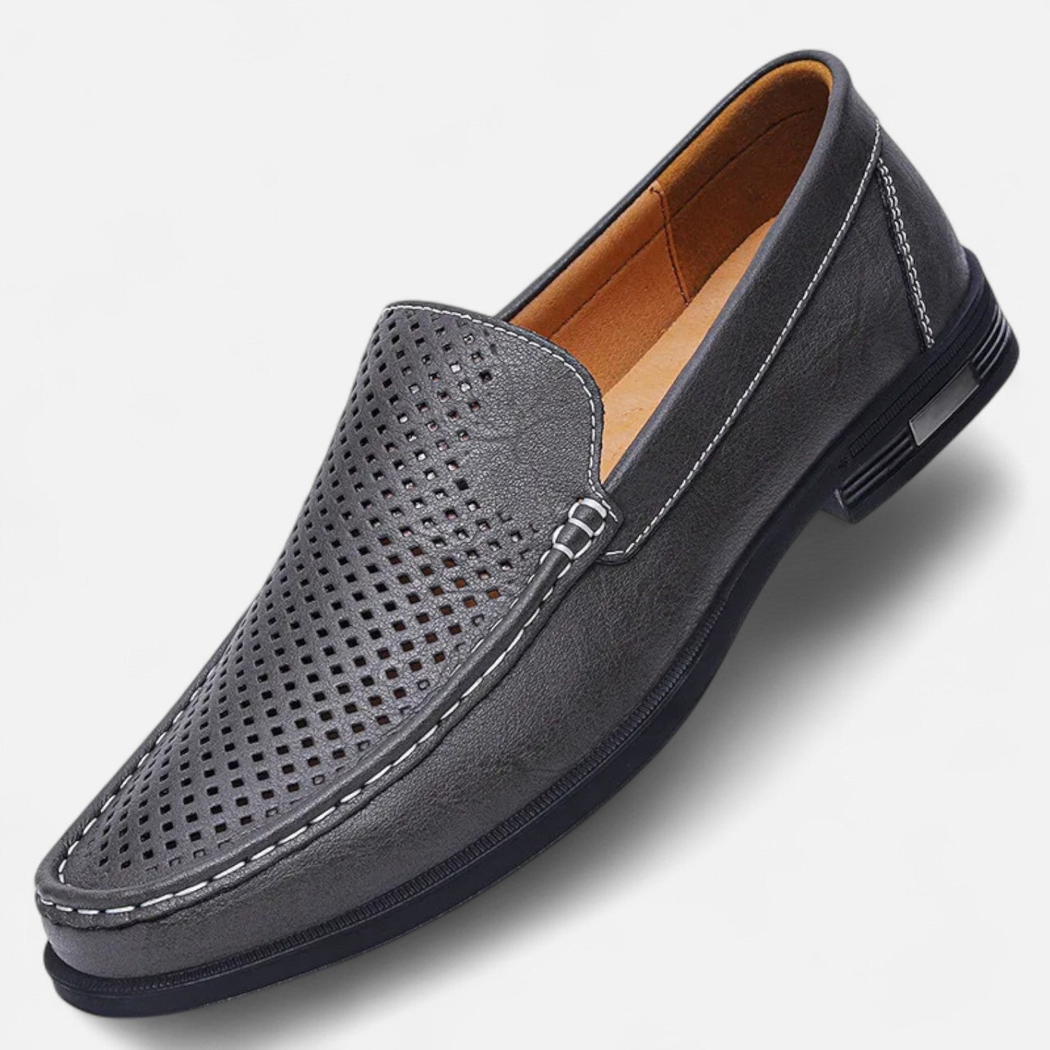 Men's Brown Leather Penny Loafers – Comfortable Slip-On Shoes for Formal Events 5
