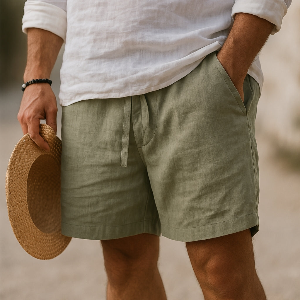 Men’s Casual Lightweight Cotton-Linen Blend Shorts – Breathable and Relaxed Fit 4
