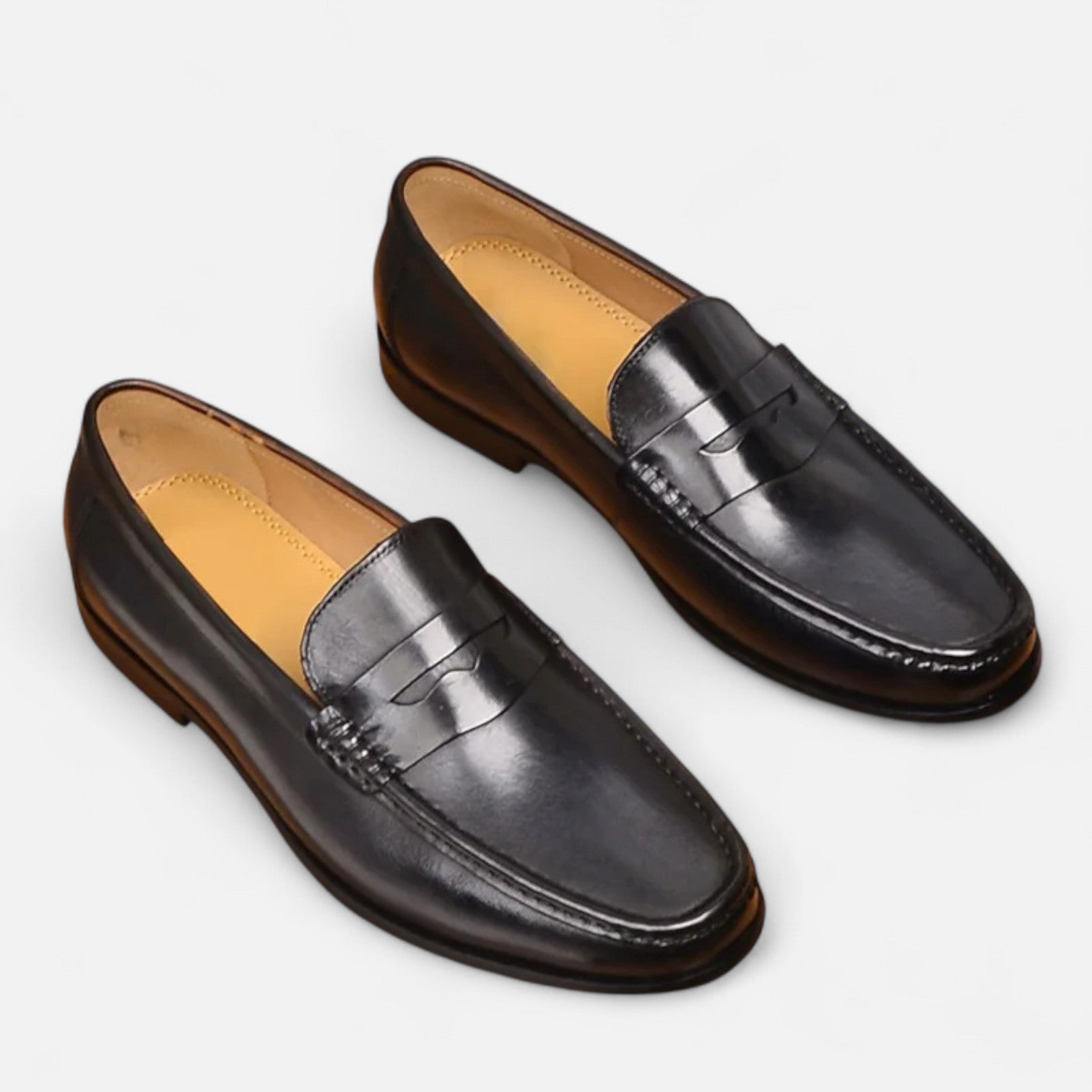 Men's Classic Black Penny Loafers – Timeless Leather Slip-On Style for Formal Occasions 0