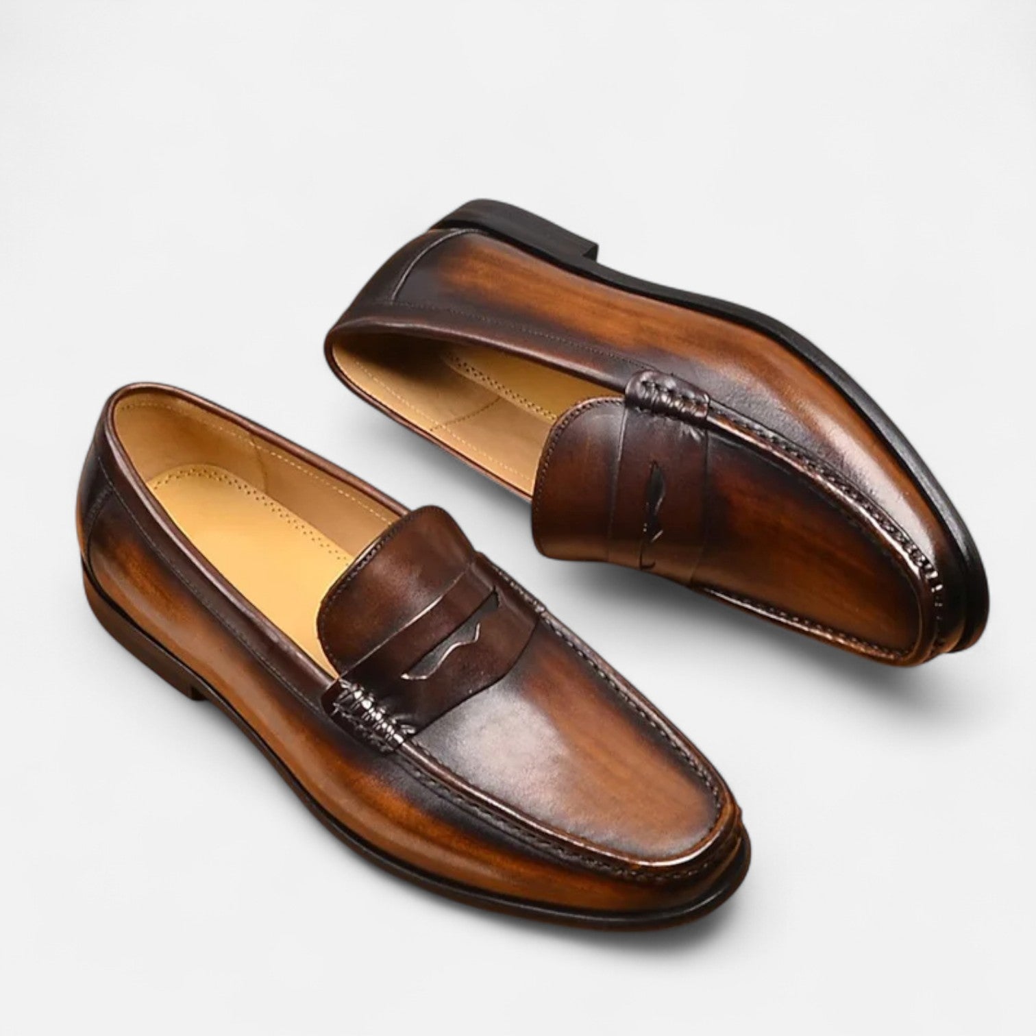 Men's Classic Black Penny Loafers – Timeless Leather Slip-On Style for Formal Occasions 1