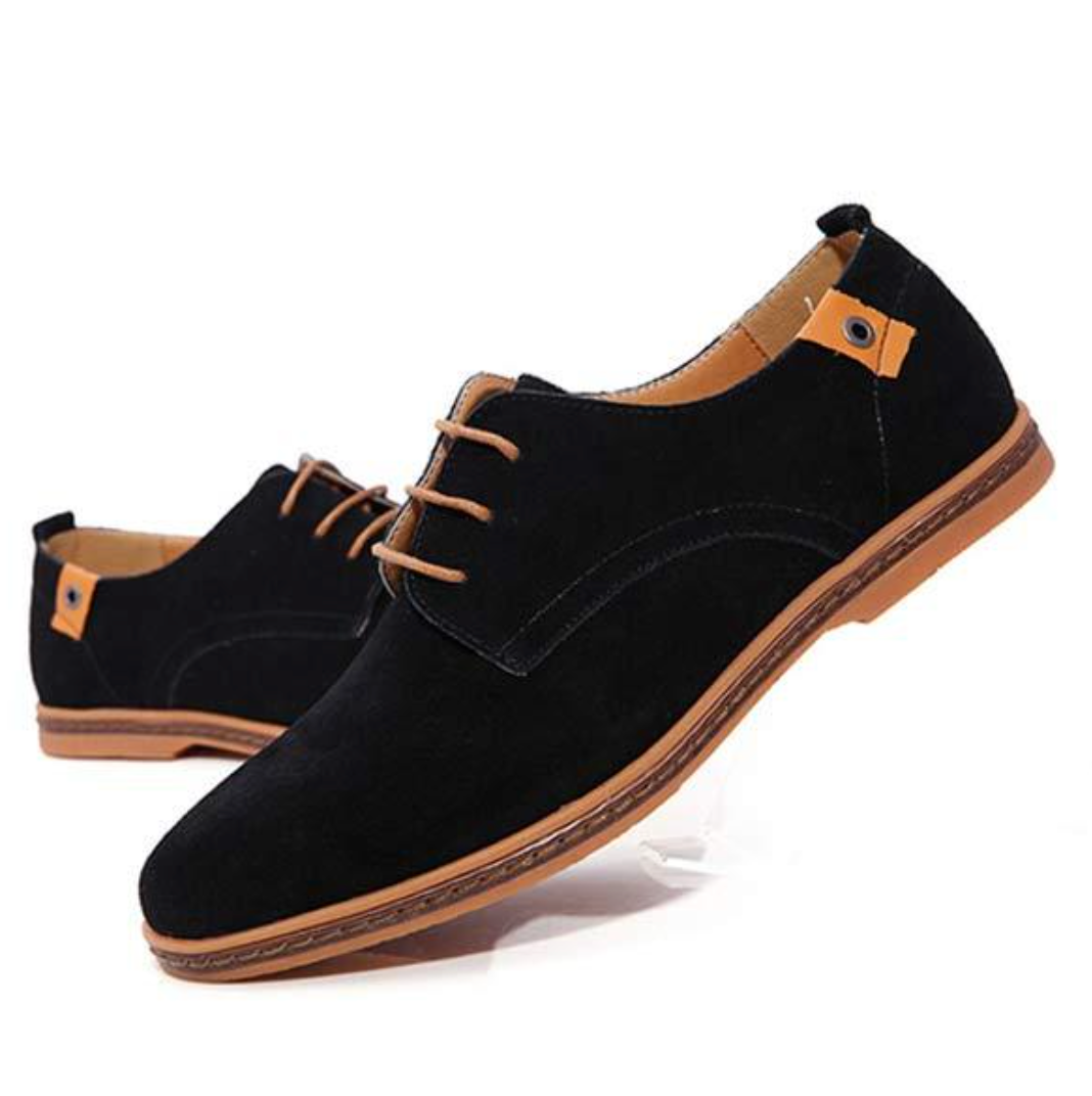 Men's Classic Suede Oxford Shoes with Lace-Up Design and Stitched Detail 2