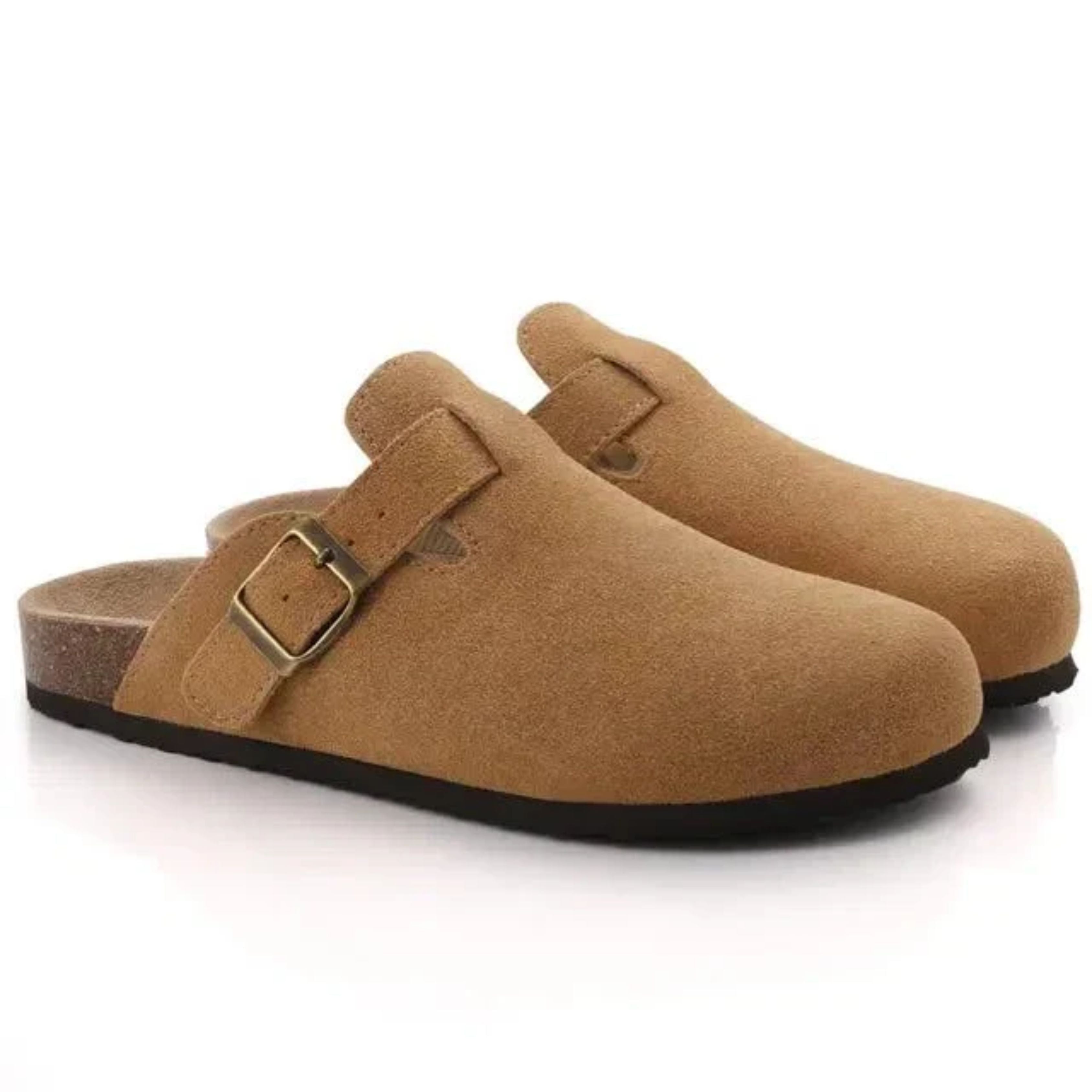 Men's Classic Suede Slip-On Clogs with Adjustable Buckle and Luxurious Comfort 2
