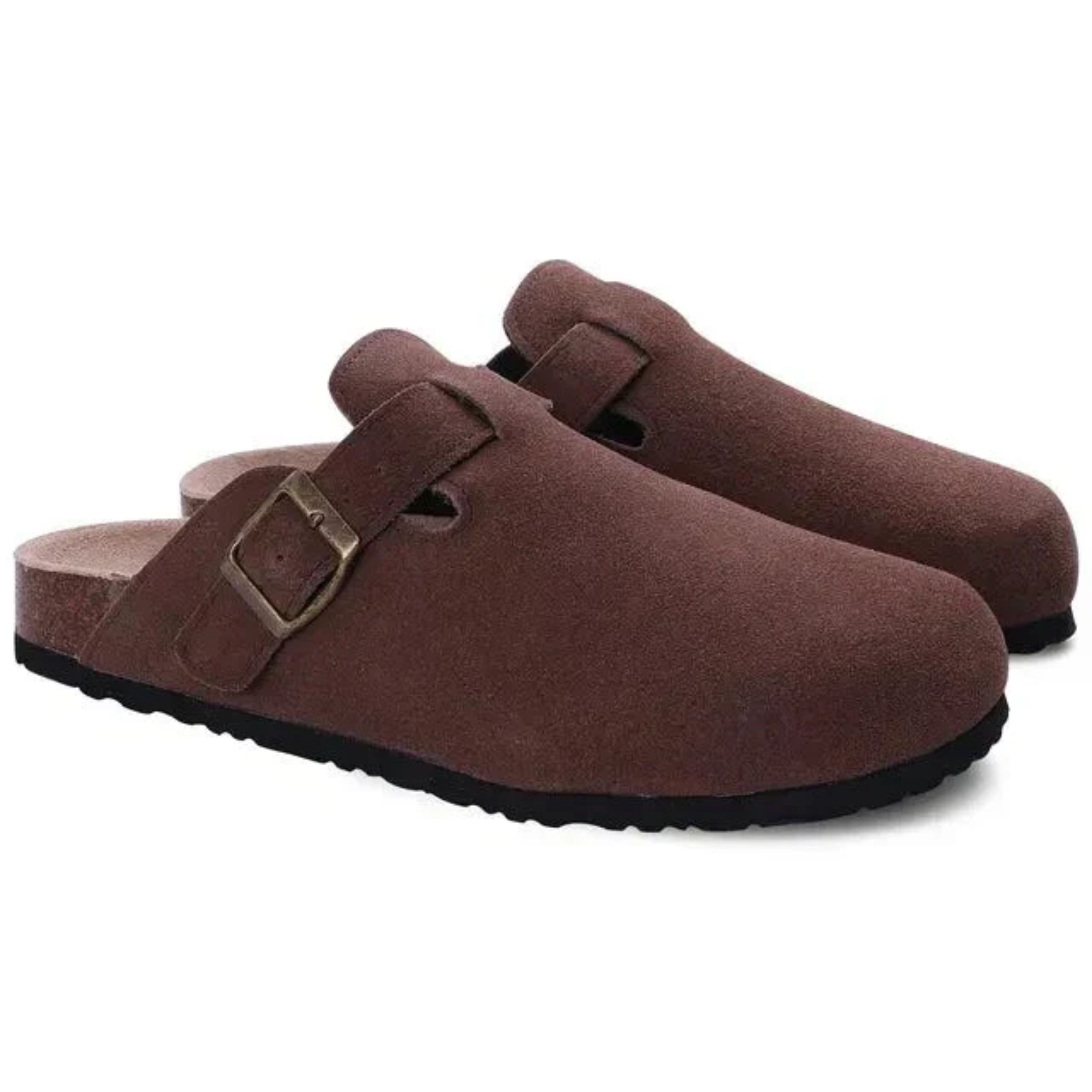 Men's Classic Suede Slip-On Clogs with Adjustable Buckle and Luxurious Comfort 3