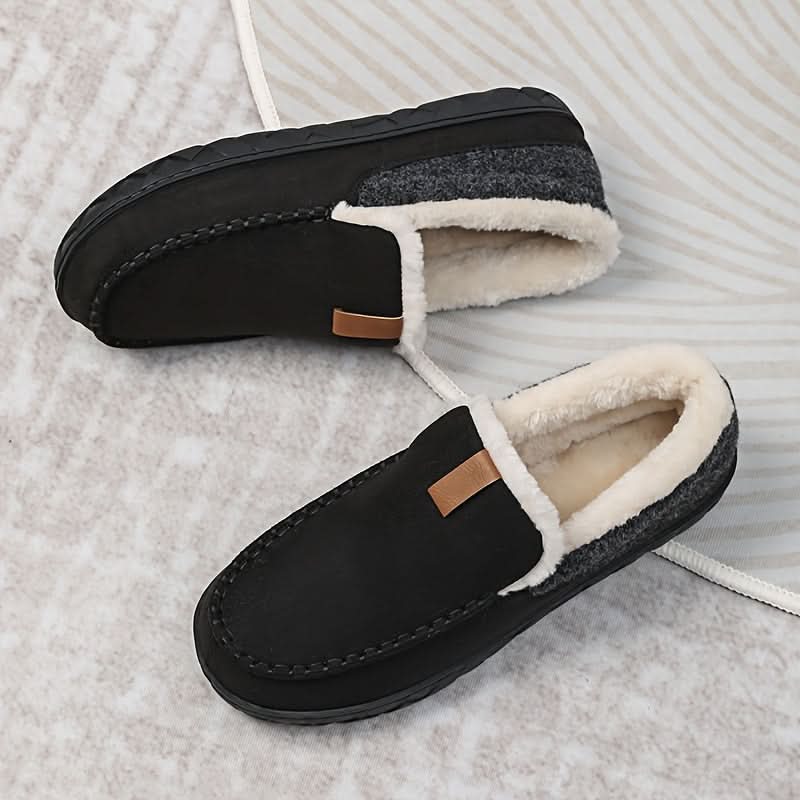 Men's Cozy Slip-On Loafers – Warm Synthetic Wool for Home Comfort 0