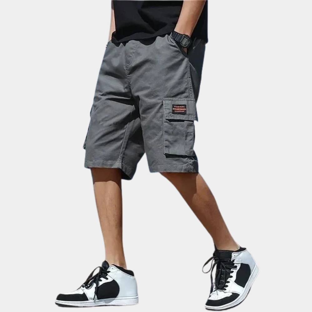 Men's Lightweight Cargo Shorts with Multiple Pockets and Knee-Length Fit 0