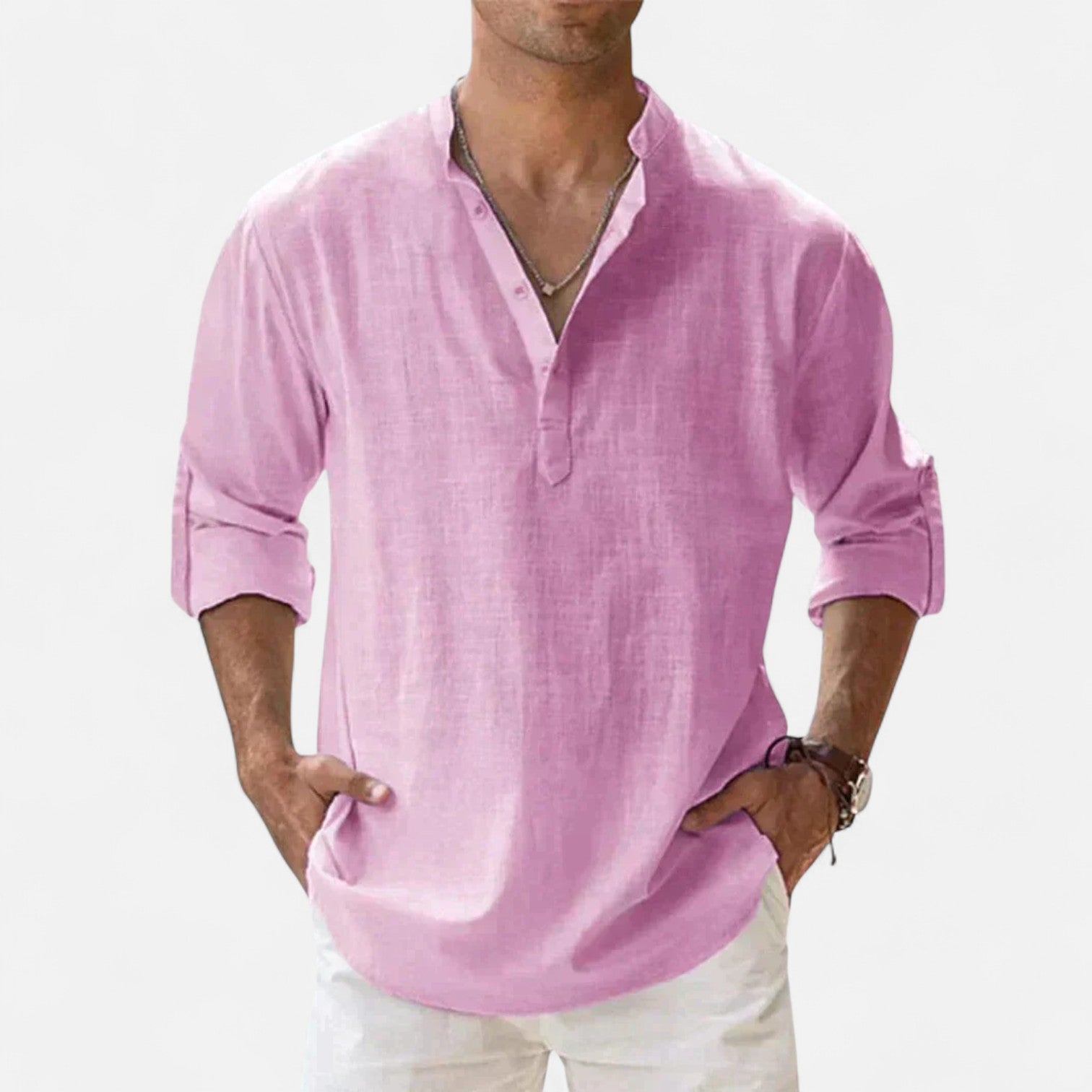 Men’s Lightweight Linen Shirt – Breathable, Relaxed Fit with Button-Down Design 1