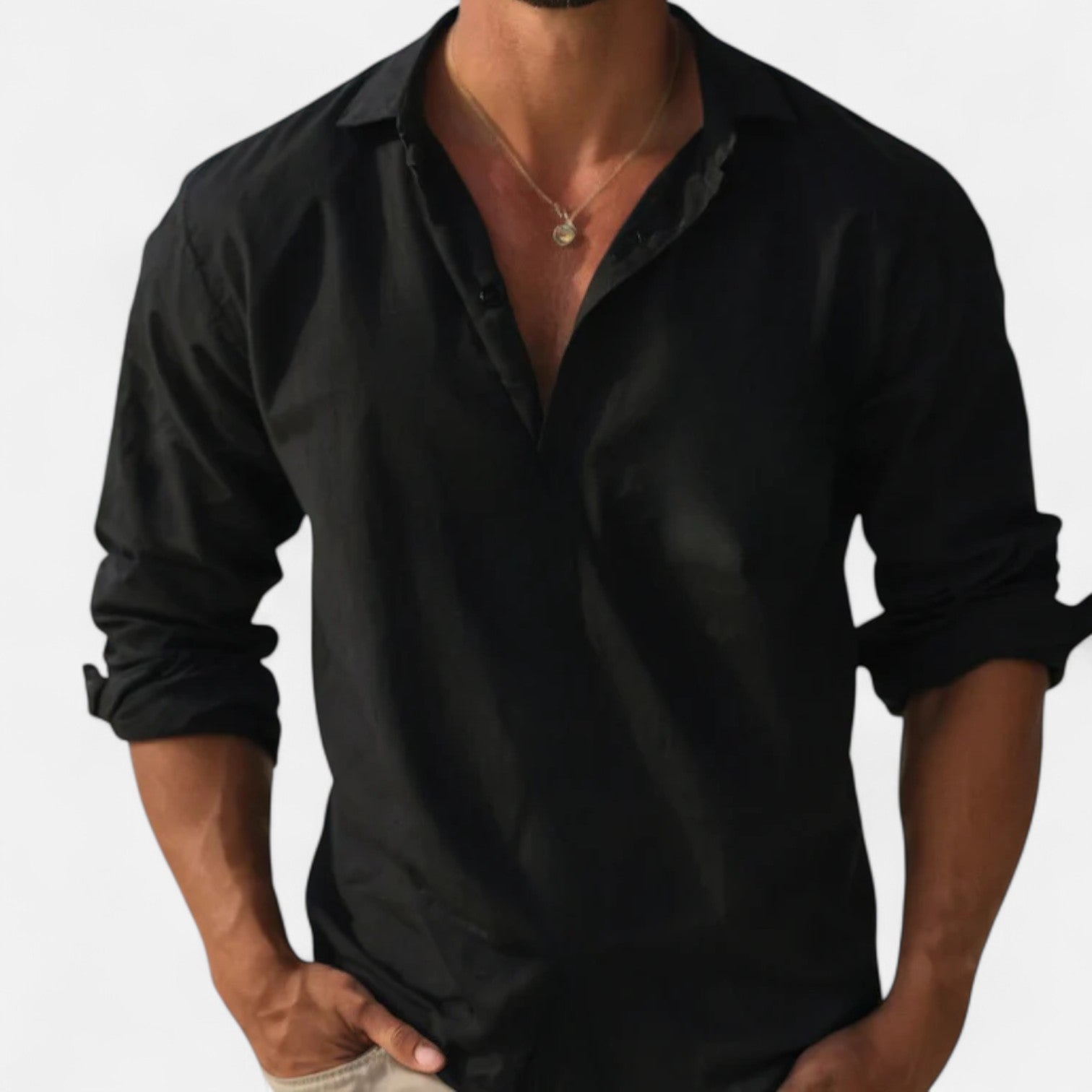 Men’s Lightweight Linen Shirt – Breathable, Relaxed Fit with Button-Down Design 10