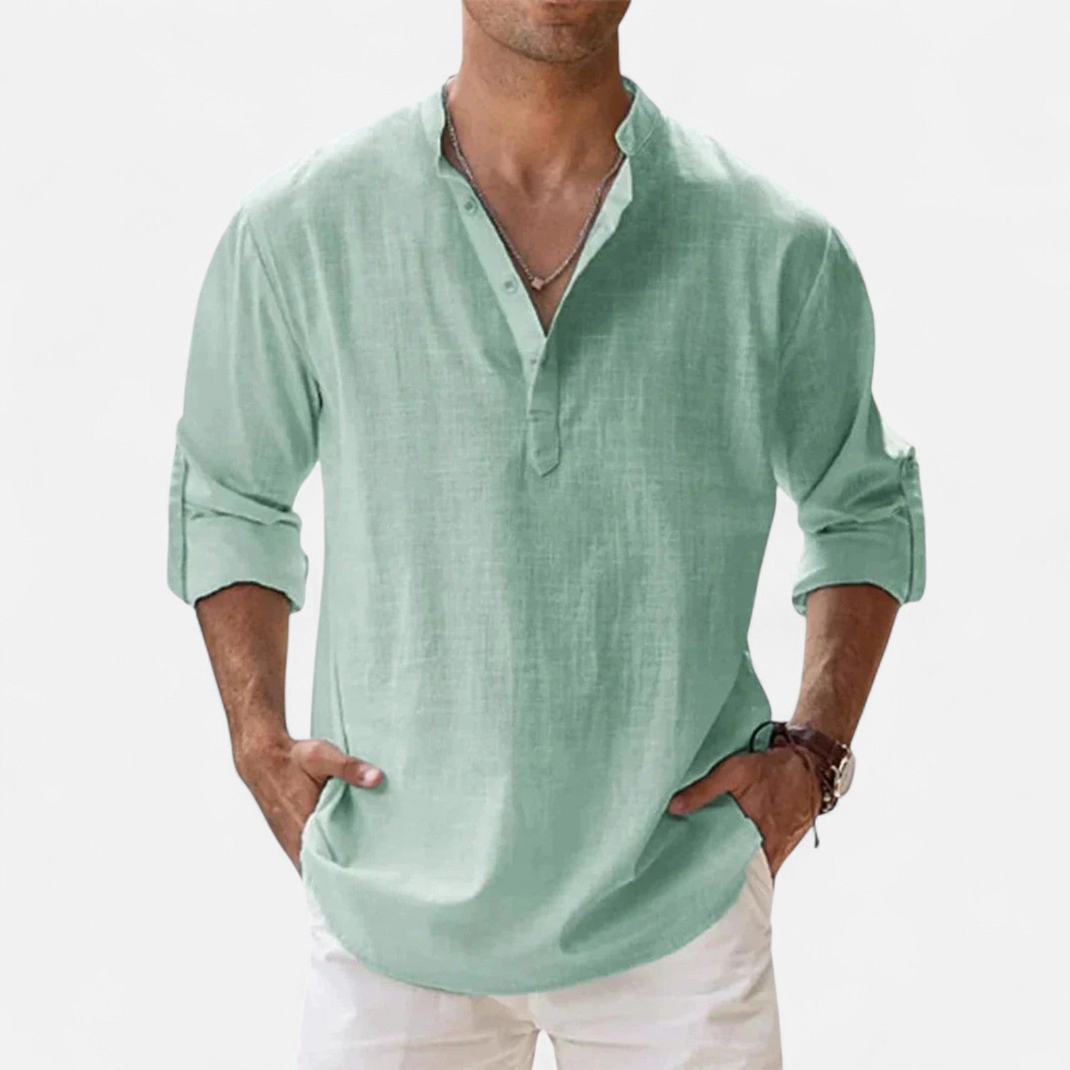 Men’s Lightweight Linen Shirt – Breathable, Relaxed Fit with Button-Down Design 3