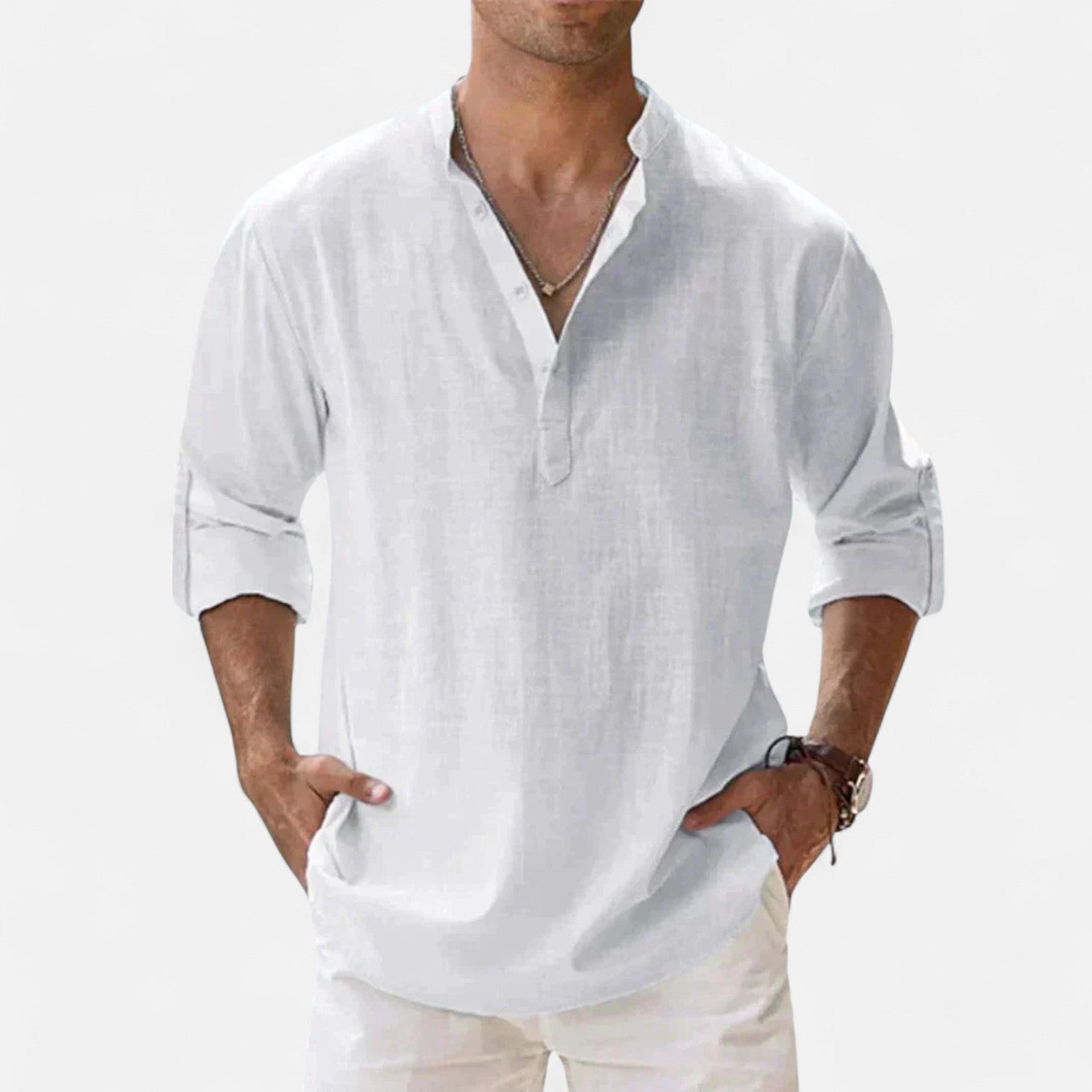 Men’s Lightweight Linen Shirt – Breathable, Relaxed Fit with Button-Down Design 5