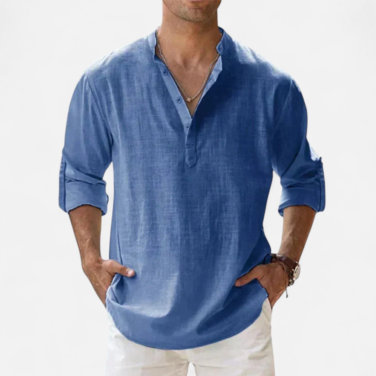 Men’s Lightweight Linen Shirt – Breathable, Relaxed Fit with Button-Down Design 8