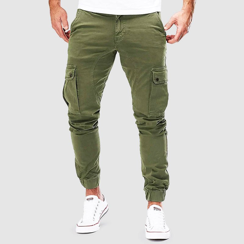 Modern Slim Fit Cargo Trousers for Men with Multiple Pockets 1