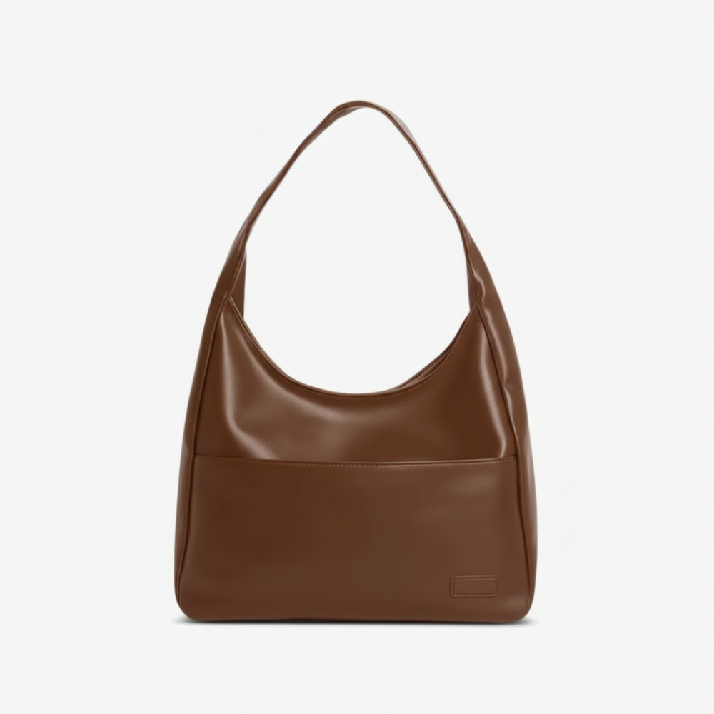 Vegan Leather Hobo Shoulder Bag with Magnetic Snap & Inner Zip Pocket