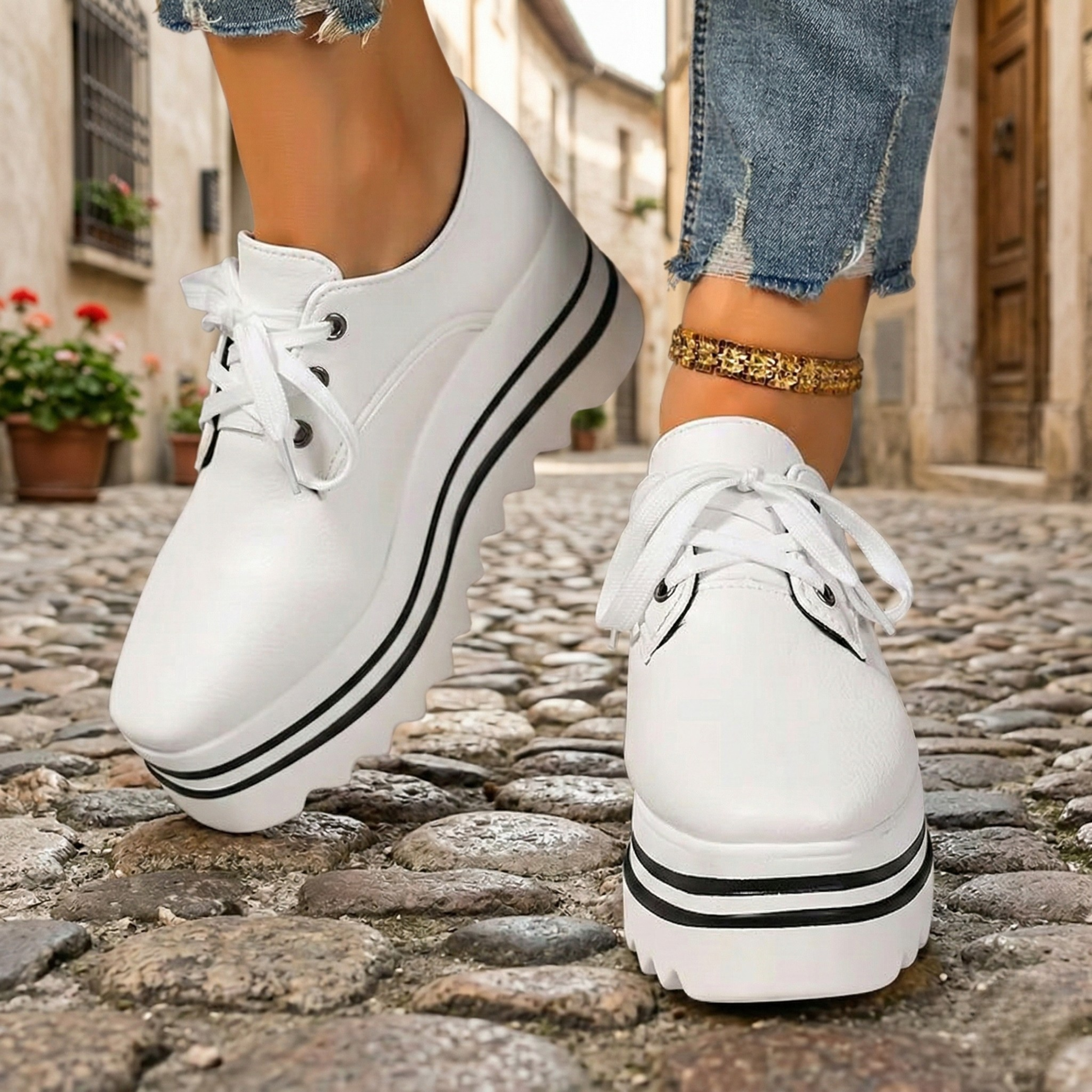 Women's Stylish Orthopedic Platform Oxford Shoes – Arch Support Summer Chunky Sole