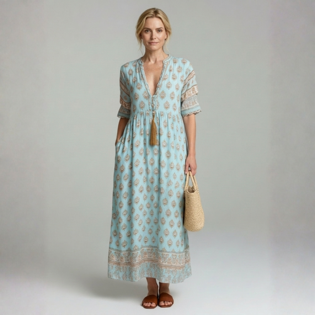 Women's Summer Midi Dress – Boho Chic with Relaxed Fit and Lightweight Fabric