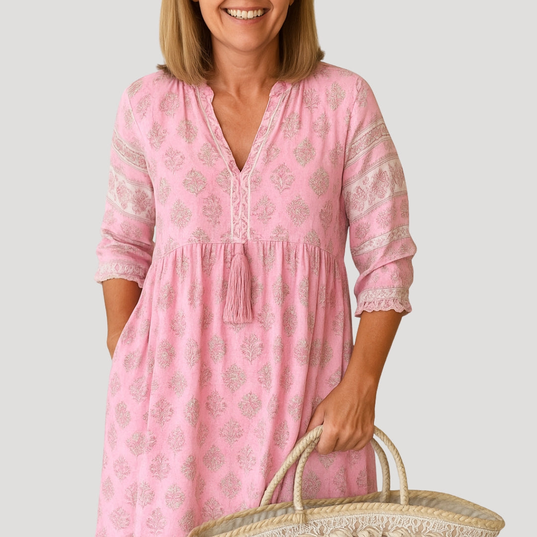 Women's Summer Midi Dress – Boho Chic with Relaxed Fit and Lightweight Fabric