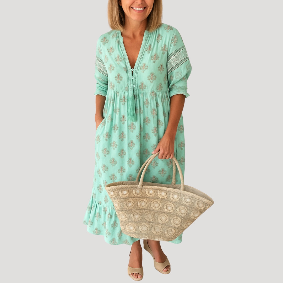 Women's Summer Midi Dress – Boho Chic with Relaxed Fit and Lightweight Fabric