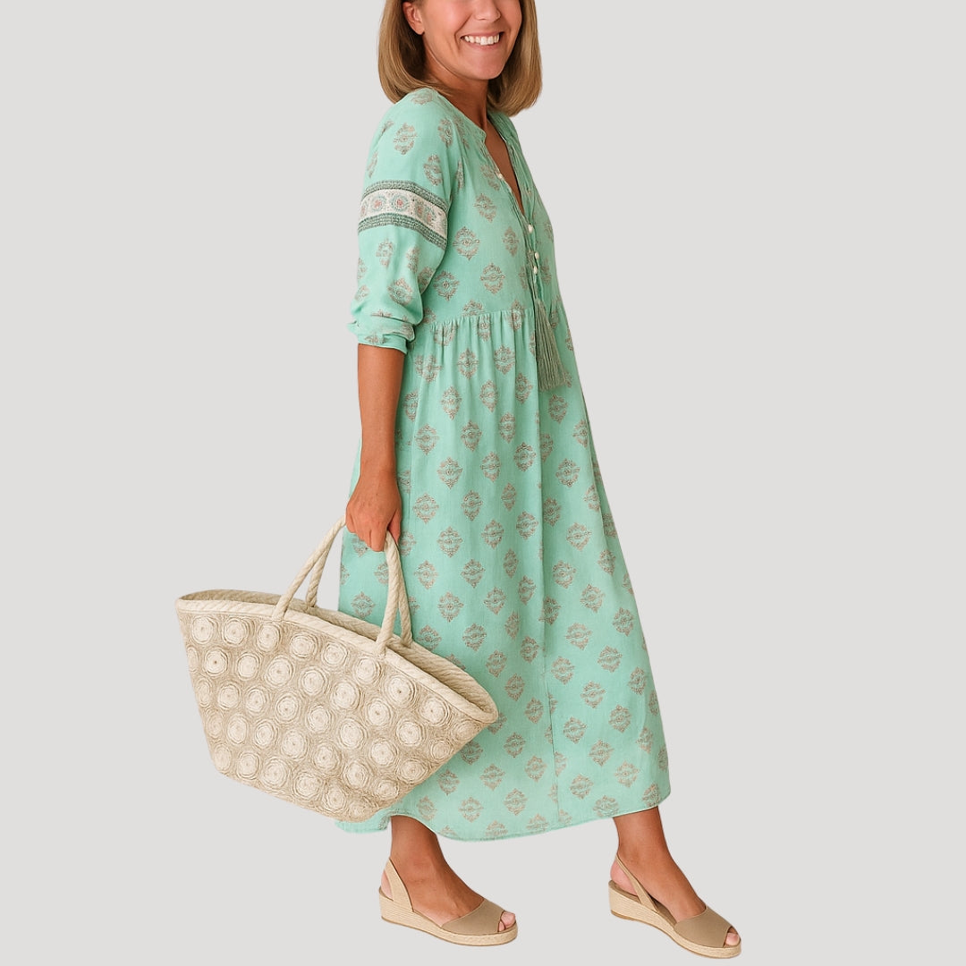 Women's Summer Midi Dress – Boho Chic with Relaxed Fit and Lightweight Fabric