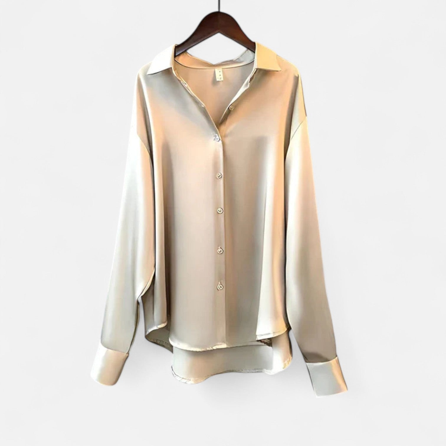 Women's Elegant Silk Blouse – Classic Tailoring with Luxurious Sheen 0