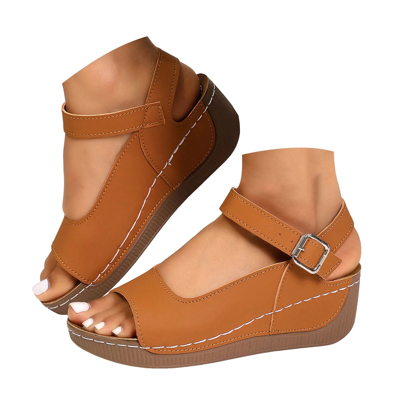 Women's Stylish Wedge Sandals – Comfortable Back Strap with Trendy Cutout Design 4