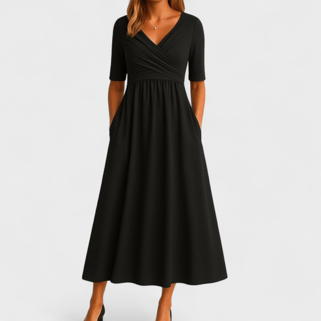 Womens Elegant Midi Dress with Flattering Fit and Comfortable Sleeves 1
