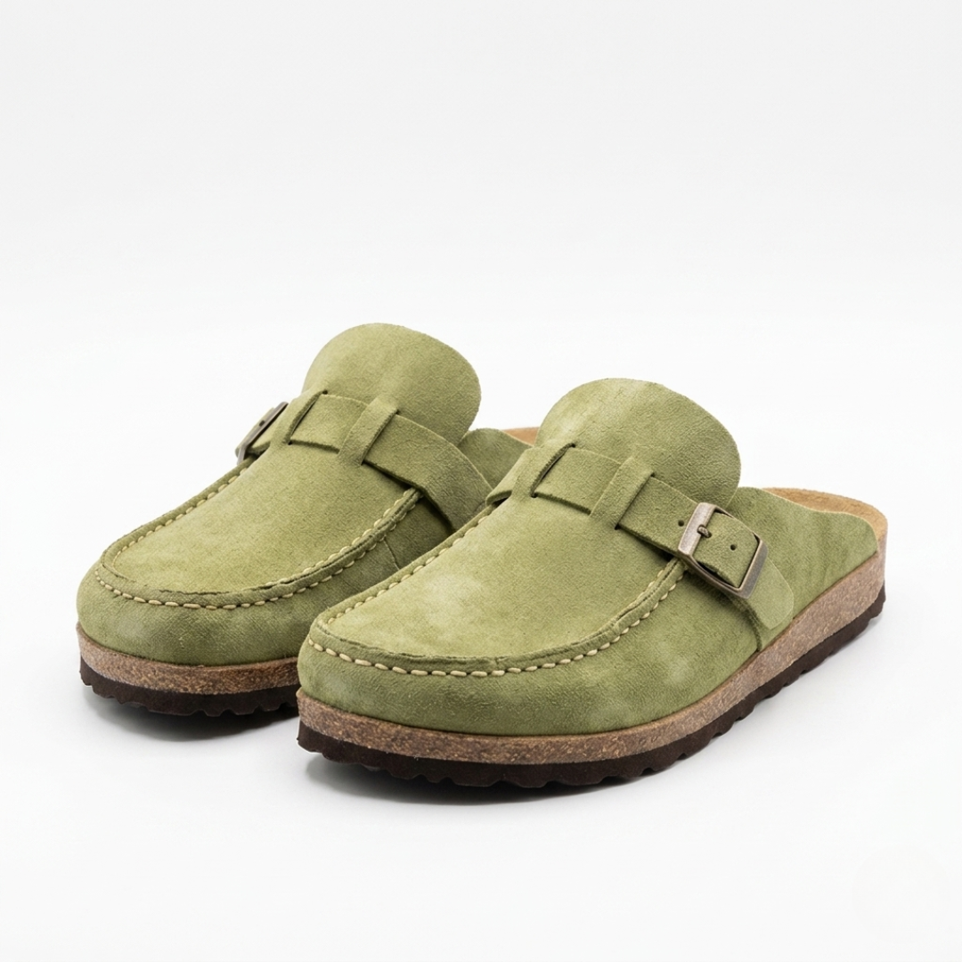 Arch Support Clogs – Ergonomic Cork Sole Suede Leather Mules