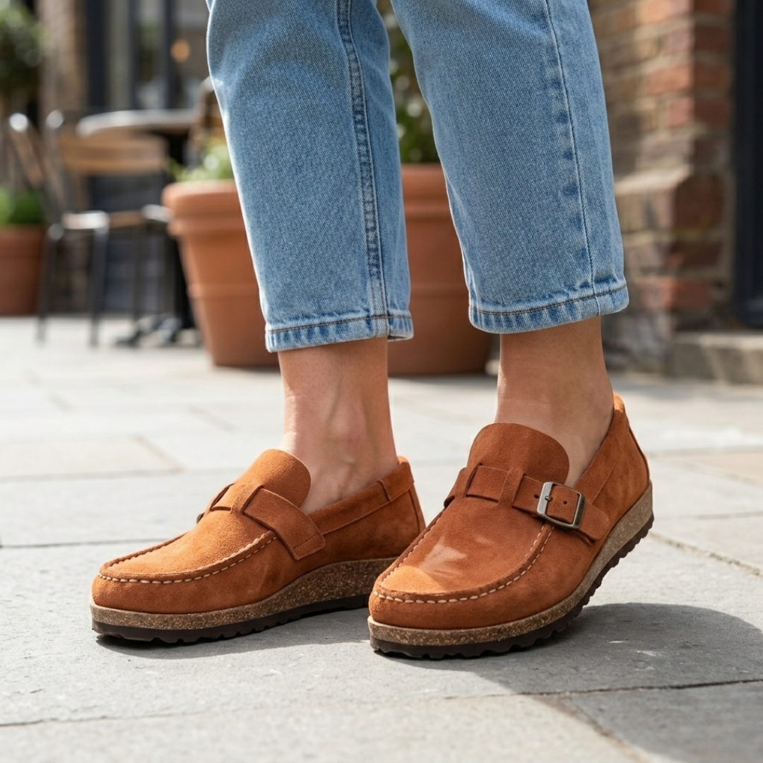 Arch Support Clogs – Ergonomic Cork Sole Suede Leather Mules