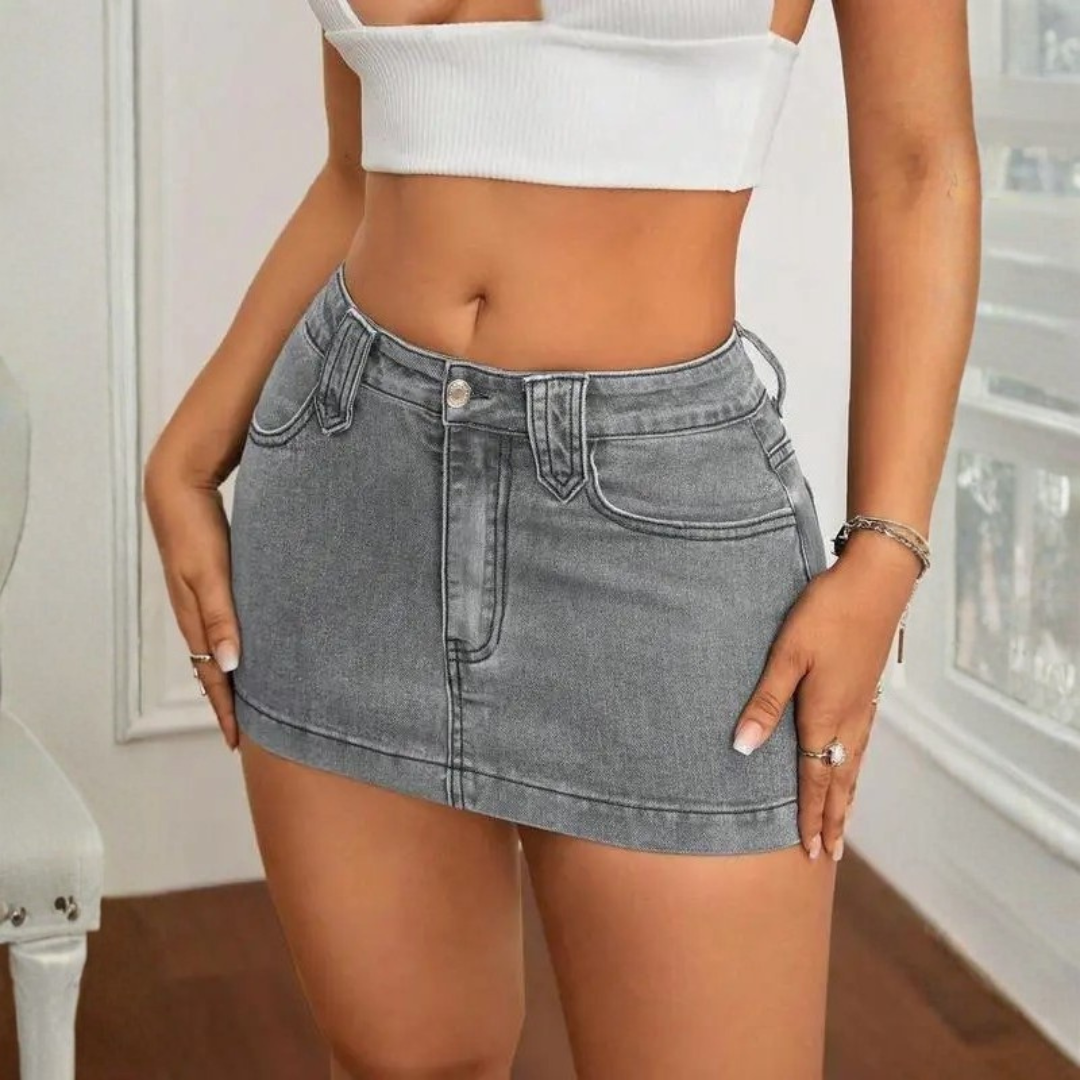 Denim Mini Skirt – Vintage High Waist Bodycon for Chic Y2K Streetwear Style