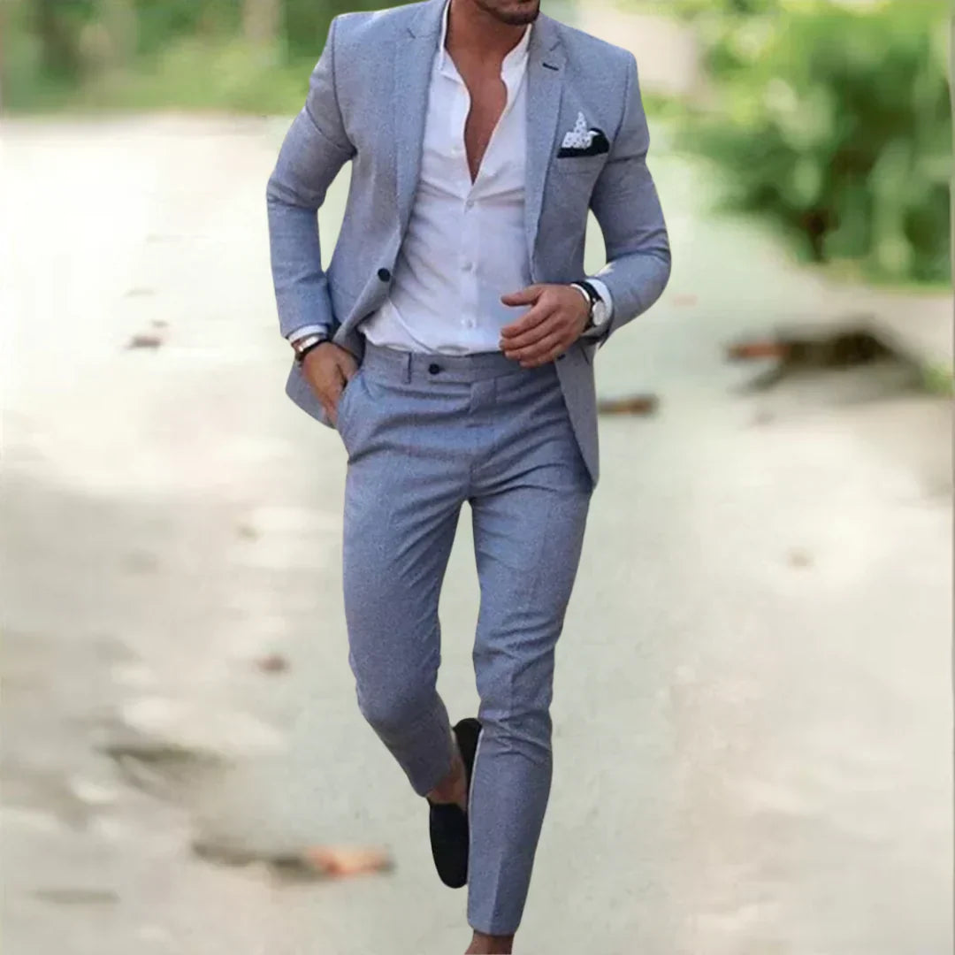 Elegant Lightweight Slim Fit Linen Suit for Men - Perfect Wedding Attire