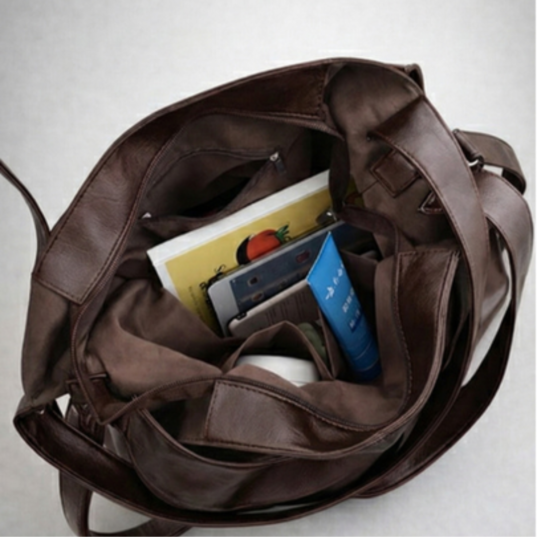 Elegant Vegan Leather Shoulder Bag for Women with Spacious, Lightweight Design and Dual Straps